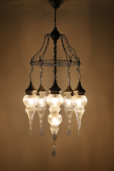 Stylish Design Chandelier with 7 Special Pyrex Glasses